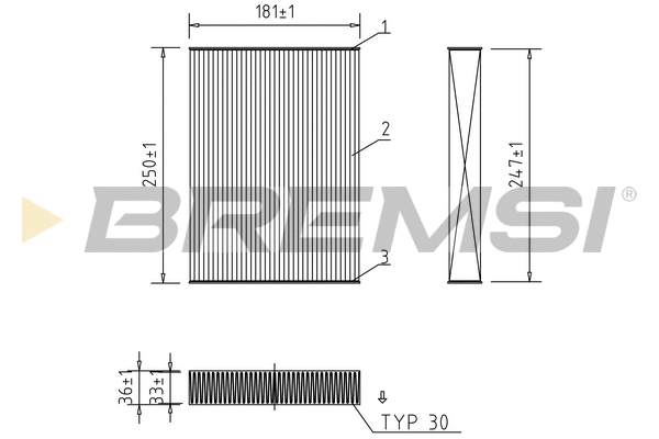 Filtre, air de l'habitacle BREMSI FC0927