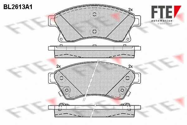Kit de plaquettes de frein, frein à disque FTE 9010860
