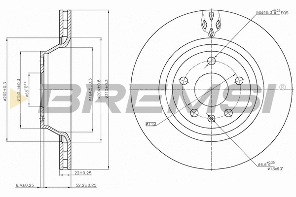 Disque de frein BREMSI CD7849V