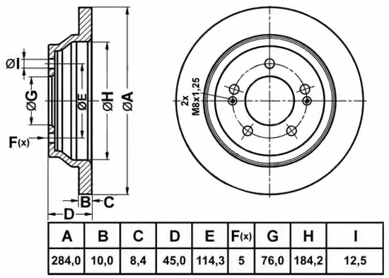 Disque de frein FIT FR1074