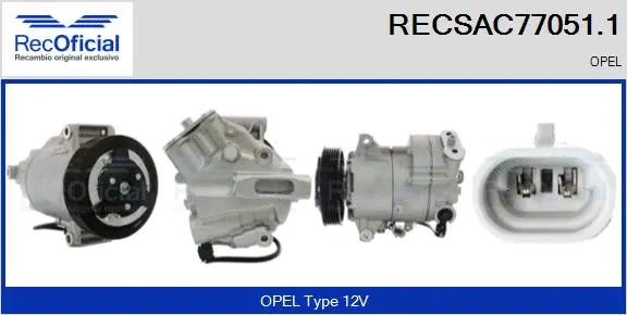 Compresseur, climatisation RECOFICIAL RECSAC77051.1