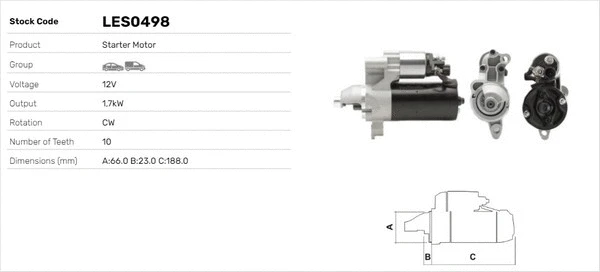 Démarreur LUSA LES0498