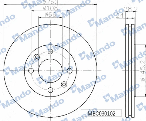 Disque de frein MANDO MBC030102