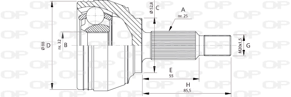 Jeu de joints, arbre de transmission OPEN PARTS CVJ5697.10