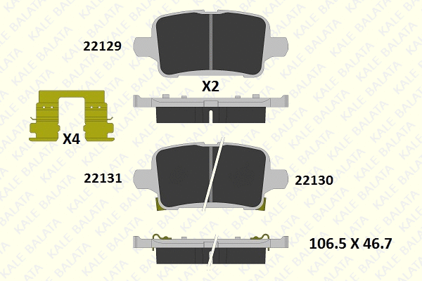 Kit de plaquettes de frein, frein à disque KALE 22129 171 15