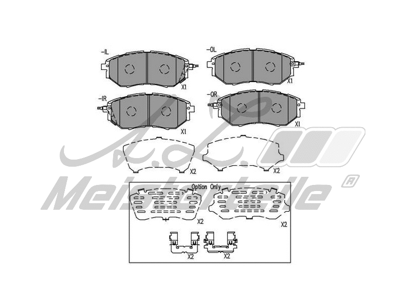 Kit de plaquettes de frein, frein à disque A.Z. Meisterteile AZMT-44-022-2294