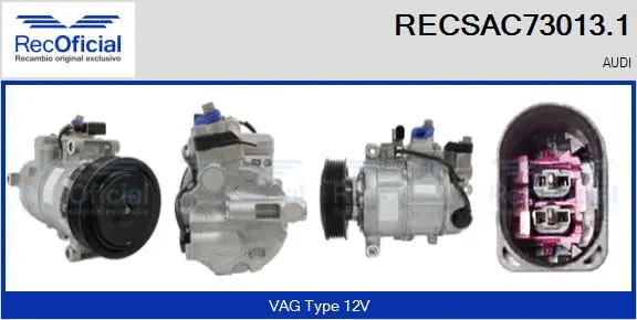 Compresseur, climatisation RECOFICIAL RECSAC73013.1