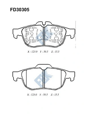 Kit de plaquettes de frein, frein à disque FBK FD30305