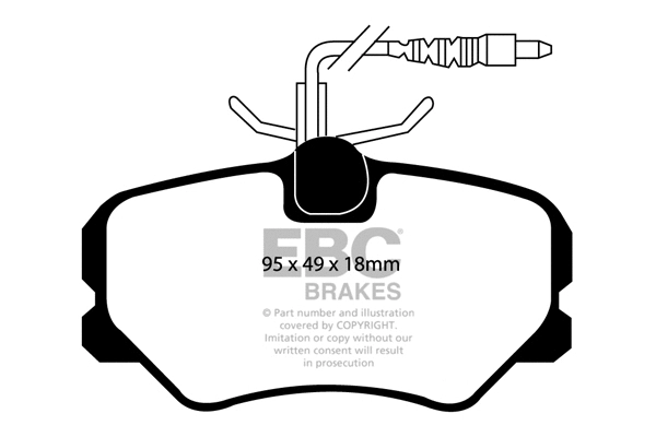 Kit de plaquettes de frein, frein à disque EBC Brakes DP21080