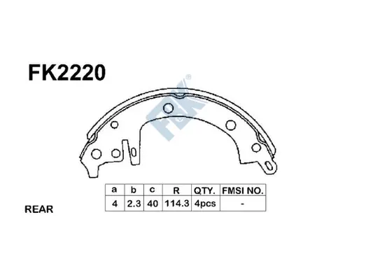 Jeu de mâchoires de frein FBK FK2220