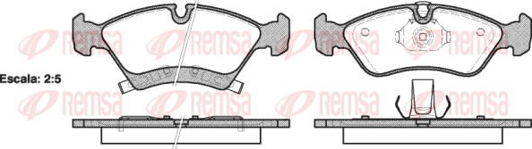 Kit de plaquettes de frein, frein à disque REMSA 1214.02