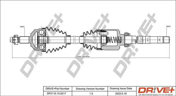 Arbre de transmission Dr!ve+ DP2110.10.0217