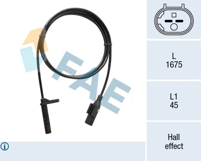Capteur, vitesse de roue FAE 78521