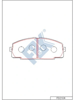 Kit de plaquettes de frein, frein à disque FBK FD2104