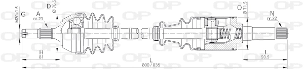 Arbre de transmission OPEN PARTS DRS6087.00