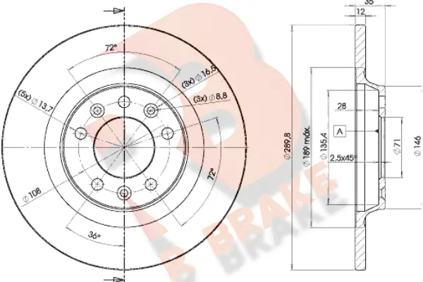 Disque de frein R BRAKE 78RBD24609