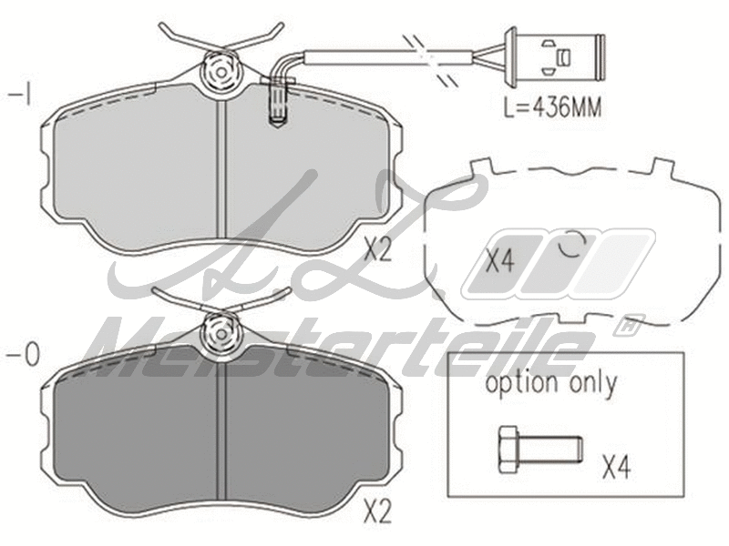 Kit de plaquettes de frein, frein à disque A.Z. Meisterteile AZMT-44-022-1823