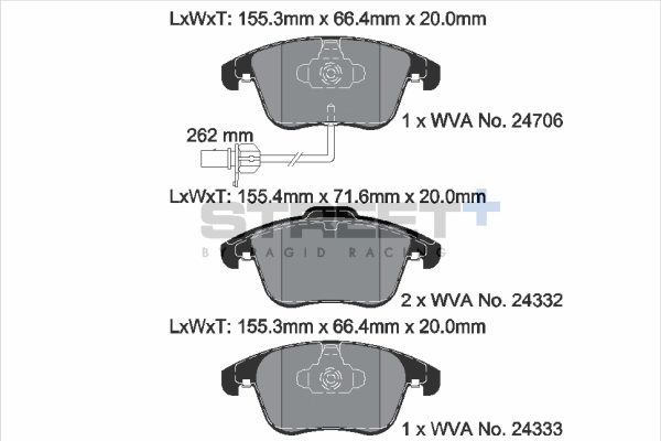 Kit de plaquettes de frein, frein à disque PAGID Racing T8090SP2001