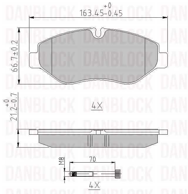 Kit de plaquettes de frein, frein à disque DANBLOCK DB 510610
