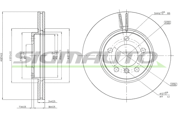 Disque de frein SIGMAUTO DBC125V