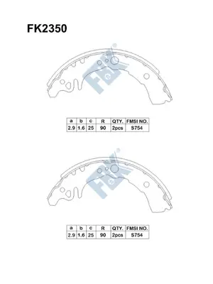 Jeu de mâchoires de frein FBK FK2350