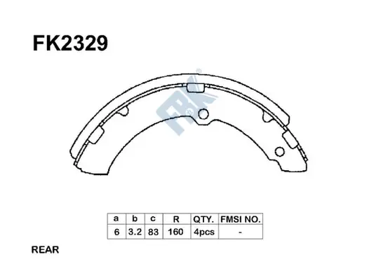 Jeu de mâchoires de frein FBK FK2329