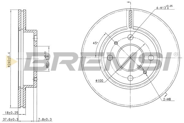 Disque de frein BREMSI CD6227V