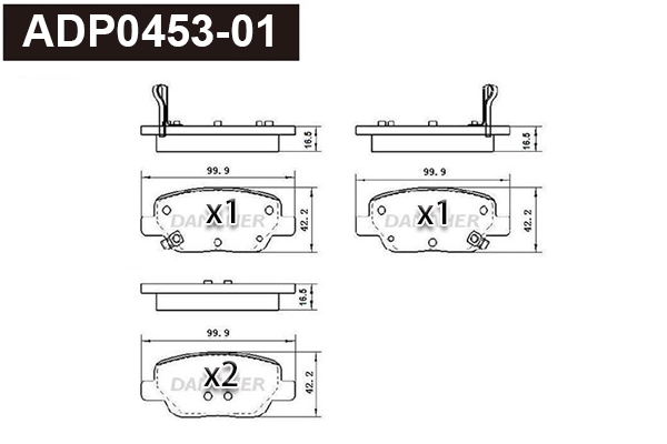 Kit de plaquettes de frein, frein à disque DANAHER ADP0453-01