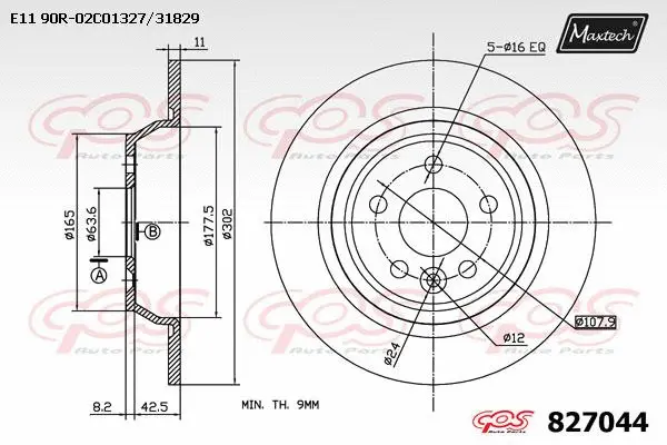 Disque de frein MAXTECH 827044