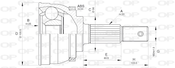 Jeu de joints, arbre de transmission OPEN PARTS CVJ5629.10