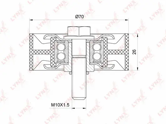 Poulie renvoi/transmission, courroie trapézoïdale à nervures LYNXAUTO PB-7157