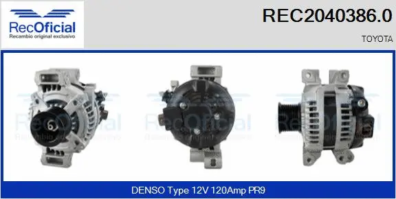 Alternateur RECOFICIAL REC2040386.0