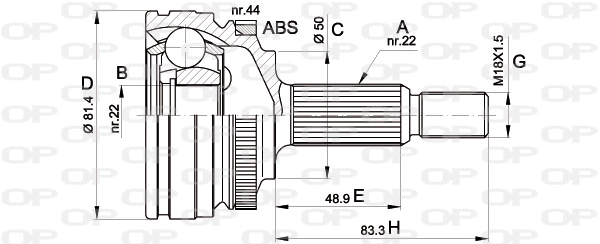 Jeu de joints, arbre de transmission OPEN PARTS CVJ5266.10