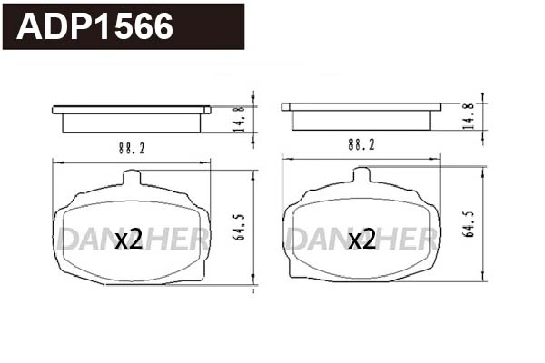 Kit de plaquettes de frein, frein à disque DANAHER ADP1566