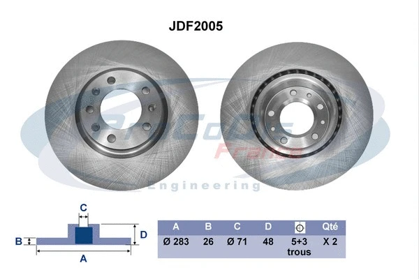 Disque de frein PROCODIS FRANCE JDF2005