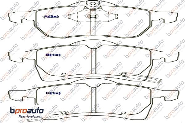 Kit de plaquettes de frein, frein à disque BPROAUTO 1BP30881AA