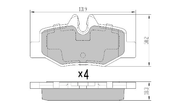 Kit de plaquettes de frein, frein à disque FREMAX FBP-1383
