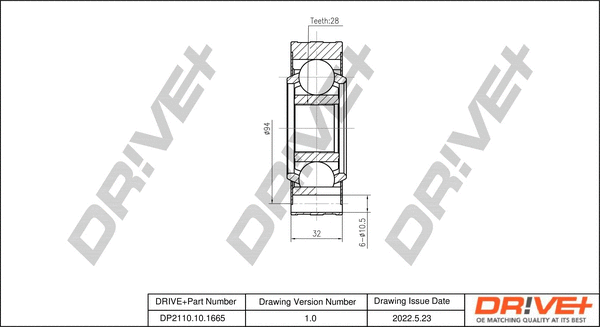 Jeu de joints, arbre de transmission Dr!ve+ DP2110.10.1665