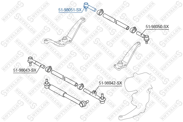 Rotule de barre de connexion STELLOX 51-98051-SX