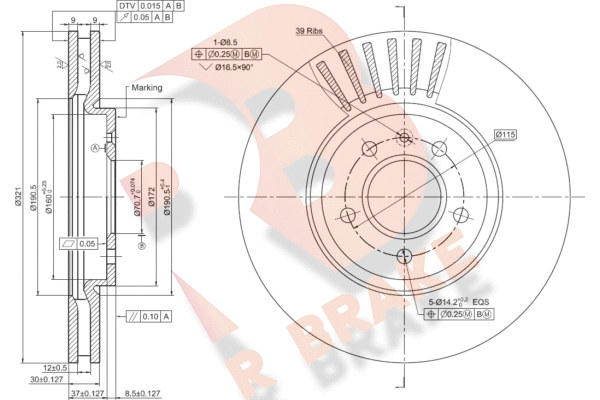 Disque de frein R BRAKE 78RBD11569