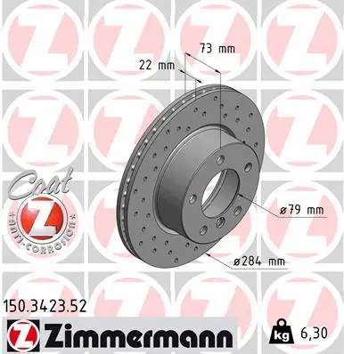Disque de frein ZIMMERMANN 150.3423.52
