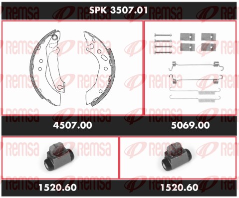 Kit de freins, freins à tambours REMSA SPK 3507.01