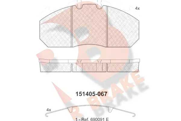 Kit de plaquettes de frein, frein à disque R BRAKE RB1405