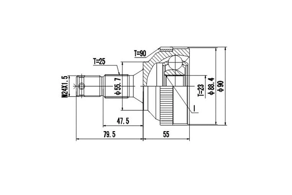 Jeu de joints, arbre de transmission DYNAMATRIX DCV810005