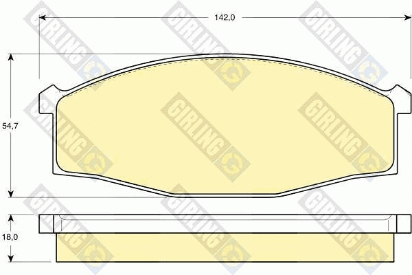 Kit de plaquettes de frein, frein à disque GIRLING 6131179