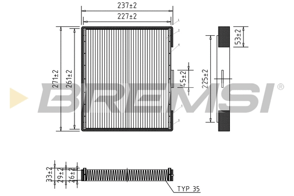 Filtre, air de l'habitacle BREMSI FC1527