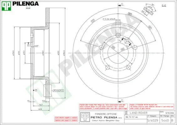 Disque de frein PILENGA 5440