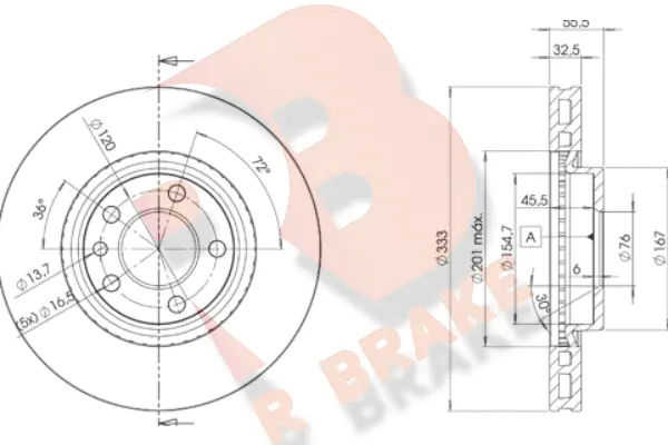 Disque de frein R BRAKE 78RBD23020