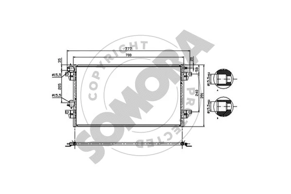 Condenseur, climatisation SOMORA 242260A