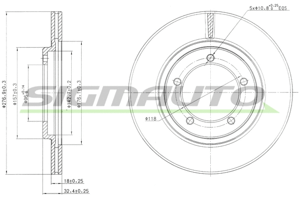 Disque de frein SIGMAUTO DBA420V